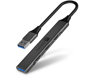 CONNECT IT USB-A hub, (1xUSB-A 3.0, 3xUSB-A 2.0), externí, antracitová