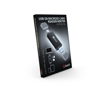 C-TECH čtečka karet UCR-02-AL, USB 3.0 TYPE A/ TYPE C, SD/micro SD