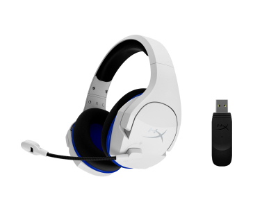 HyperX Cloud Stinger Core - Wireless Gaming Headset (White-Blue) - PS5-PS4 (HHSS1C-KB-WT/G)- Sluchátka pro herní konsole