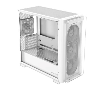 ASUS case A23 PLUS TG ARGB, Mini Tower, průhledná bočnice, 4x120mm ARGB Fan, bílá