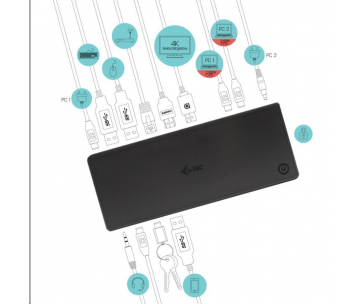 i-tec USB-C/Thunderbolt KVM dokovací stanice Dual Display + Power Delivery 65/100W