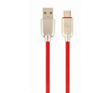 GEMBIRD Kabel USB-A na USB-C kabel (AM/CM), 2m, pogumovaný, červený, blister