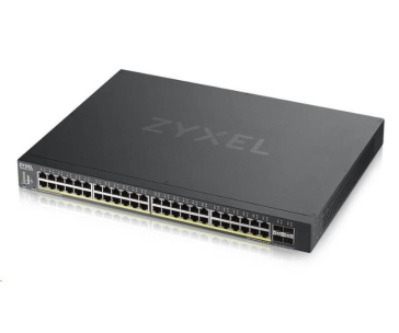 Zyxel XGS1935-52HP-EU0101F 52-port Smart Managed PoE Switch, 48x gigabit RJ45, 4x 10GbE SFP+, PoE budget 375W