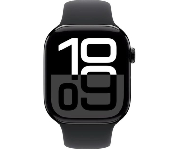 Apple Watch Series 10 GPS 46mm Jet Black Aluminium Case with Black Sport Band - M/L