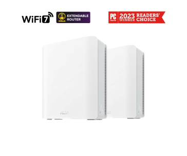 ASUS ZenWifi BT8 2-pack, WiFi7 Extendable Router, AiMesh, 1x WAN, 3x LAN, 1x 3.0