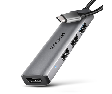 AXAGON HMC-H3A, USB 5Gbps hub, 3x USB-A, HDMI 4k/30Hz, kabel USB-C 15cm