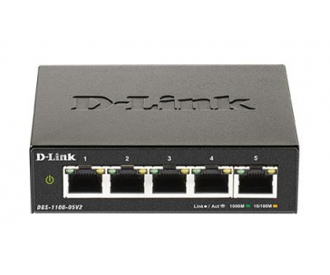 D-Link DGS-1100-05V2 5-port Gigabit Smart Managed switch, fanless