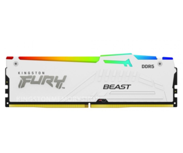 KINGSTON DIMM DDR5 64GB (Kit of 4) 5200MT/s CL40 FURY Beast White RGB XMP