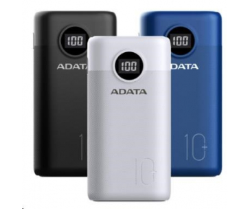 ADATA PowerBank AP10000 - externí baterie pro mobil/tablet 10000mAh, modrá (37Wh) USB-C