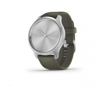 Garmin monitorovací náramek a hodinky vivomove3 Style, Silver/Green Band