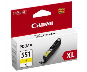 Canon CARTRIDGE CLI-551Y XL žlutá pro Pixma iP, Pixma iX, Pixma MG a Pixma MX 6850, 725x, 925, 8750 (695 str.)