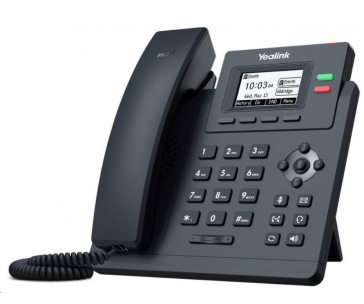 Yealink SIP-T31G IP telefon, 2,3" 132x64 grafický, 2x RJ45 10/100/1000, PoE, 2x SIP, s adaptérem