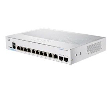 Cisco switch CBS250-8T-E-2G (8xGbE,2xGbE/SFP combo,fanless) - REFRESH