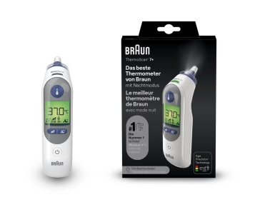 Braun ThermoScan 7 plus IRT6525WE bezkontaktní teploměr, ušní, displej, noční režim, paměť pro 9 měření