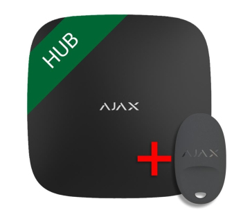 SET Ajax Hub black + Ajax SpaceControl black - ZDARMA