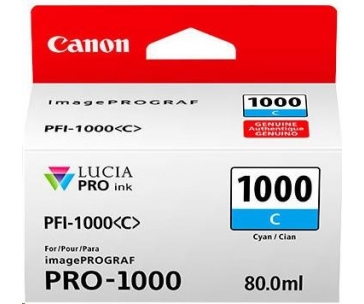 Canon CARTRIDGE PFI-1000C azurová pro ImagePROGRAF PRO-1000 (675 str.)