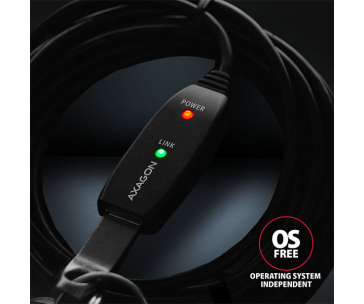 AXAGON ADR-305, USB 3.2 Gen 1 A-M -> A-F aktivní prodlužovací / repeater kabel, 5m