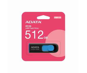 ADATA Flash Disk 512GB UV128, USB 3.2, černo-modrá