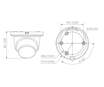 Dahua IPC-HDW2241TM-S-0360B, IP kamera, 2Mpx, 1/2.8" CMOS, objektiv 3,6 mm, IR<30, IP67