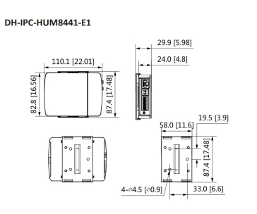 Dahua KIT/IPC-HUM8441-E1-L1-0280B, IP kamera, Pinhole, 4Mpx, 1/2.7" CMOS, objektiv 2,8 mm, PoE