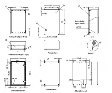 XtendLan 19" univerzální rozvaděč s montážní deskou, krytí IP66, šířka 300mm, hloubka 210mm, výška 400mm, šedý