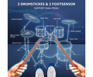 Smart Bubnovací Paličky AeroBand PocketDrum 2 PLUS - dřevo