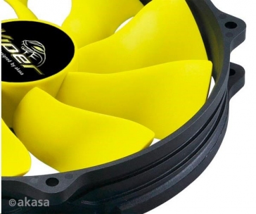 AKASA ventilátor Viper, 140 x 25mm, PWM regulace, extra výkonný a tichý, kulaté provedení, HDB ložisko