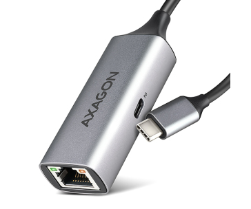 AXAGON ADE-TXPD, USB-C 3.2 Gen 1 - Gigabit Ethernet síťová karta, Asix AX88179, PD 100W, auto instal