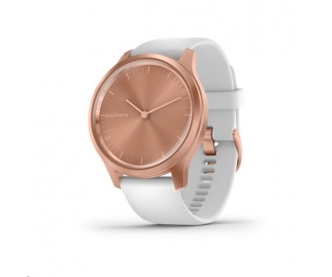 Garmin monitorovací náramek a hodinky vivomove3S  Style, RoseGold/White Band