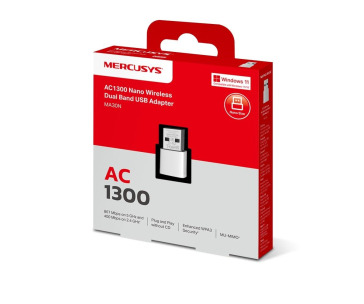 MERCUSYS MA30N WiFi5 USB nano adapter (AC1300,2,4GHz/5GHz,USB2.0)