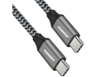 PREMIUMCORD Kabel USB-C M/M, 100W 20V/5A 480Mbps bavlněný oplet, 1,5m