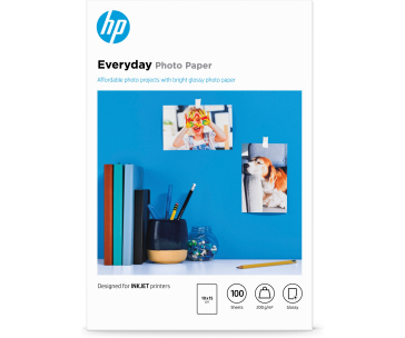 HP Everyday Glossy Photo Paper-100 sht/10 x 15 cm, 200 g/m2, CR757A