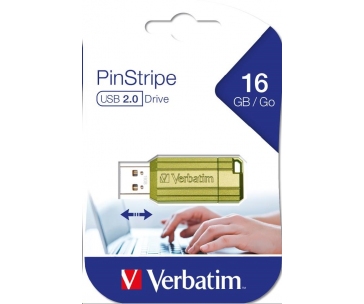 VERBATIM Flash Disk 16GB Store 'n' Go PinStripe, eukalyptově zelená