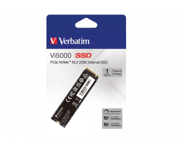 VERBATIM SSD Vi5000 Internal PCIe NVMe M.2 SSD 1TB , W 4500/ R 5000 MB/s