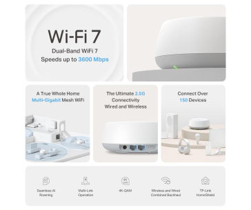 TP-Link Deco BE25(3-pack) WiFi7 Mesh (BE3600,2,4GHz/5GHz,2x2,5GbELAN/WAN)