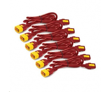 APC Power Cord Kit (6 ea), Locking, C13 TO C14, 0.6m, Red