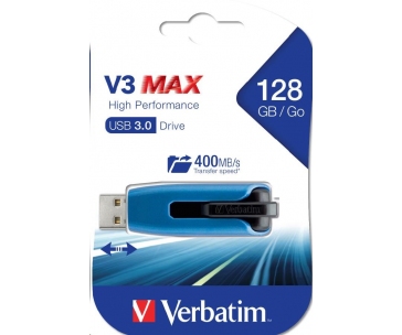 VERBATIM Flash Disk 128GB V3 MAX, USB 3.0, modrá