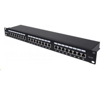 Intellinet Patch panel 24 port Cat6A, stíněný FTP, černý