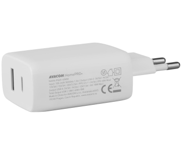 AVACOM HomePRO+ síťová nabíječka s Power Delivery 65W s výstupy USB-C a USB-A