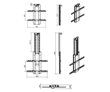 Motorizovaný stropní držák Tv Fiber Mounts FM-KD2