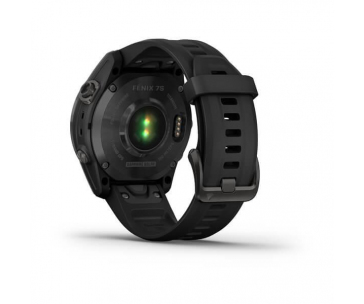 Garmin fenix 7s Sapphire Solar, Titan Carbon Gray/ Black Silicone Band