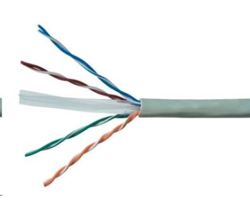 BAZAR - UTP kabel PlanetElite, Cat6, drát, PVC, Dca, šedý, 305m - POŠPOZENÝ OBAL