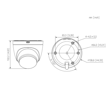 Dahua IPC-HDW1230DT-STW-0280B, 2MP IR Síťová kamera s pevným ohniskem WiFi Eyeball