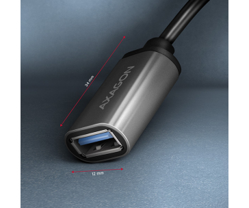 AXAGON RUCM-AFAC, kabelová redukce USB-C (M) <-> USB-A (F), 20cm, USB 3.2 Gen 1, 3A, ALU