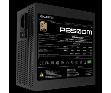 GIGABYTE zdroj P850GM, 850W, 80plus gold, modular, 120 mm fan