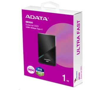 ADATA Externí SSD 2TB SE920, USB 4 Type-C, R:3800/W:3700MB/s, černá