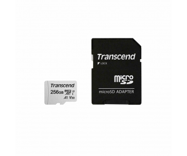 TRANSCEND MicroSDXC karta 256GB 300S, UHS-I U3 V30 + adaptér