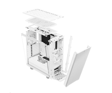 FRACTAL DESIGN skříň Define 7 Compact White TG Clear, USB 3.1 Type-C, 2x USB 3.0, bez zdroje, mATX