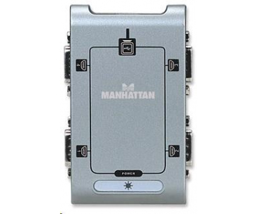 MANHATTAN Převodník z USB na 4x sériový port (USB AM/DB9M(4), RS232)