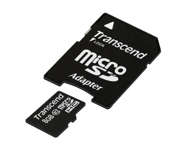 TRANSCEND MicroSDHC karta 8GB Class 10 + adaptér